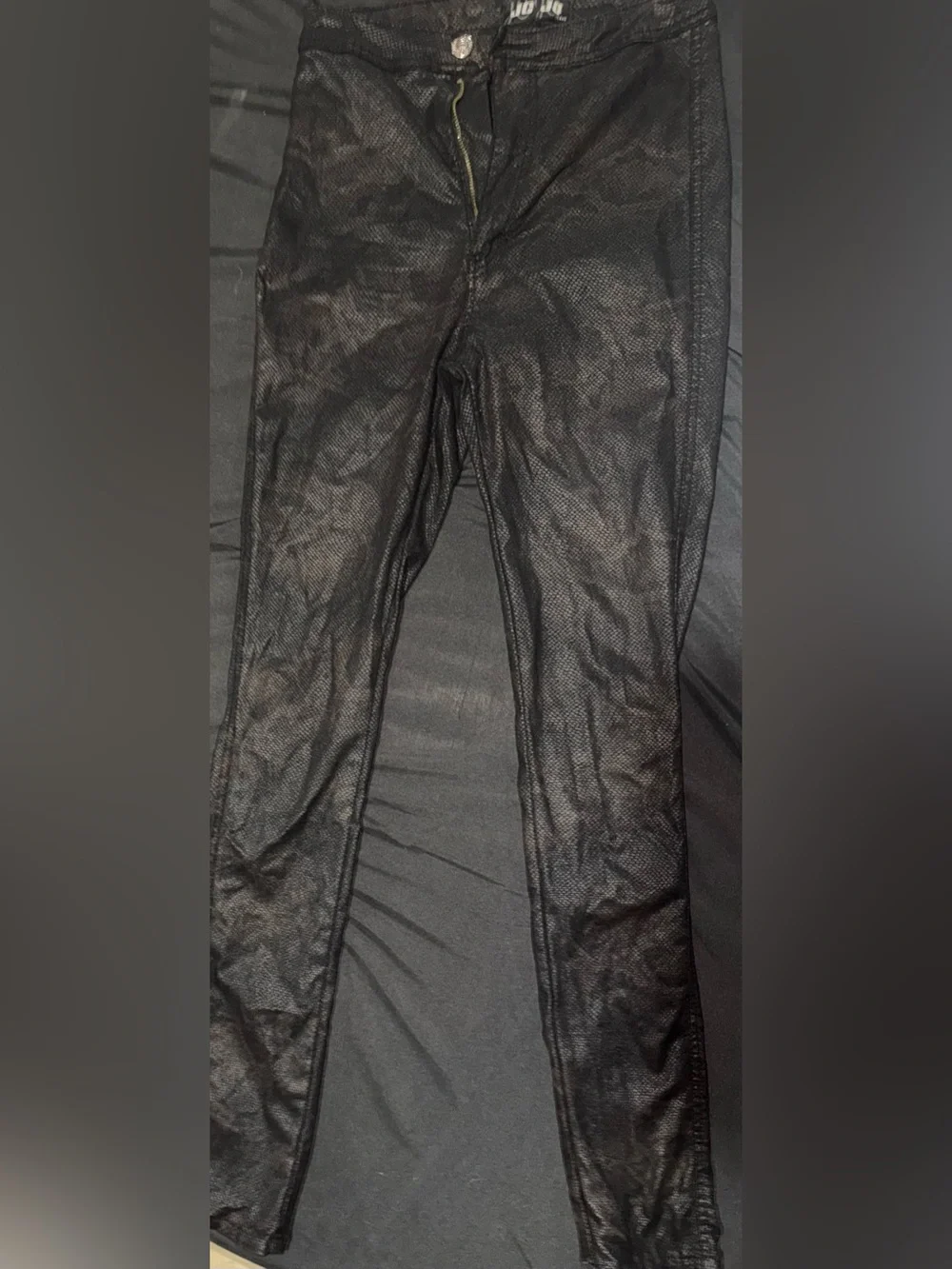 JC&JQ Men's Black Textured Slim Pants